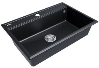 Мойка кухонная Paulmark Stepia PM117551-BLM чёрный металлик